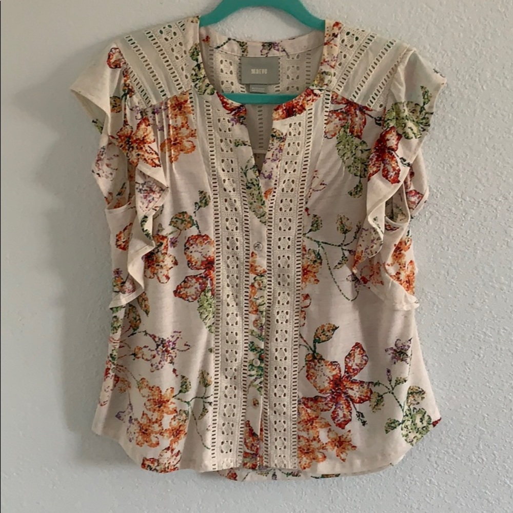 Anthropologie Maeve Floral Lace Blouse MP